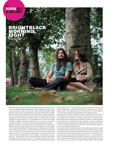 Brightblack Morning Light, Document Magazine<br />
